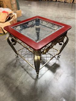Brand new ornate end table with cast iron construction