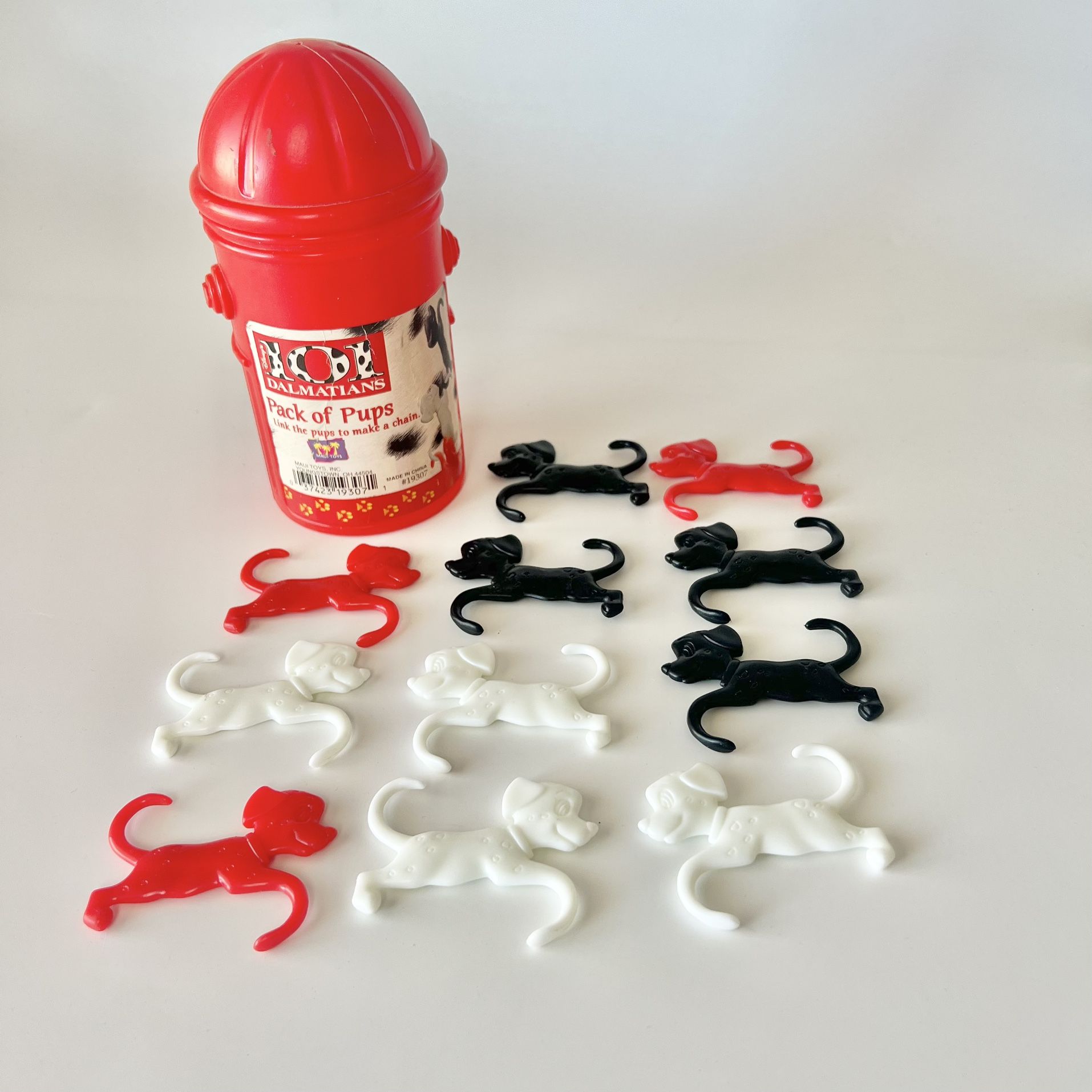 Vintage Disney 101 Dalmatians Pack of Pups Chain Link Toy