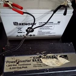 Ronogy 12volt  100 Ah Battery Plus 1200 Watt Power Inverter