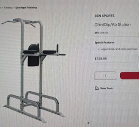 BSN Sports Chin/Dip/Ab Station