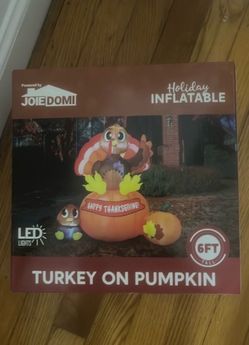 6FT Turkey on Pumpkin Inflatable