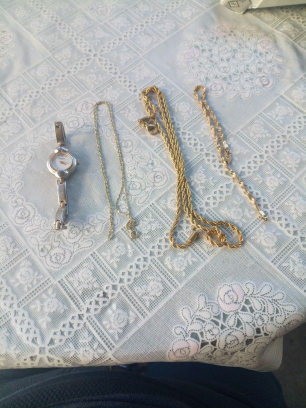 Watch & Gold Chains