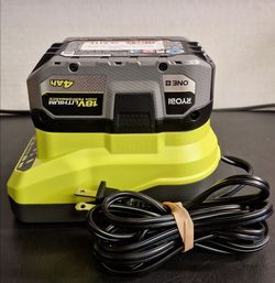 RYOBI 18V 4AH BATTERY & CHARGER