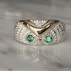 Men ring silver 925 and gold 10k size 11.5 rings Silver 925 Sterling with 10k-Gold-Laminated Parts Very fine unisex Ring: This high-quality silve