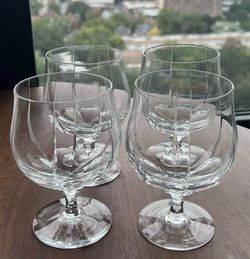 Set of 4 Crystal Brandy Snifter Glasses