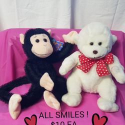 'All Smiles' Stuffed Chimps