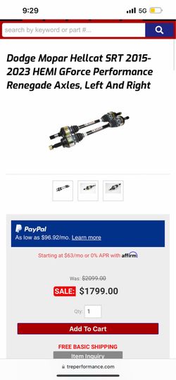 GForce Renegade Axles