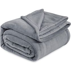 Bedsure Fleece Bed Blankets Queen Size Grey 