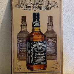 Jack Daniels Sign Old Time Tennessee Wiskey Mellowed metal tin