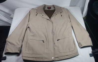 Vintage Gallery Tan Microsuede Zip-up Women'sUtility jacket;Sz small