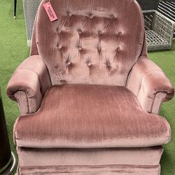 Vintage Pink Velvet Rocking Swiveling Chair