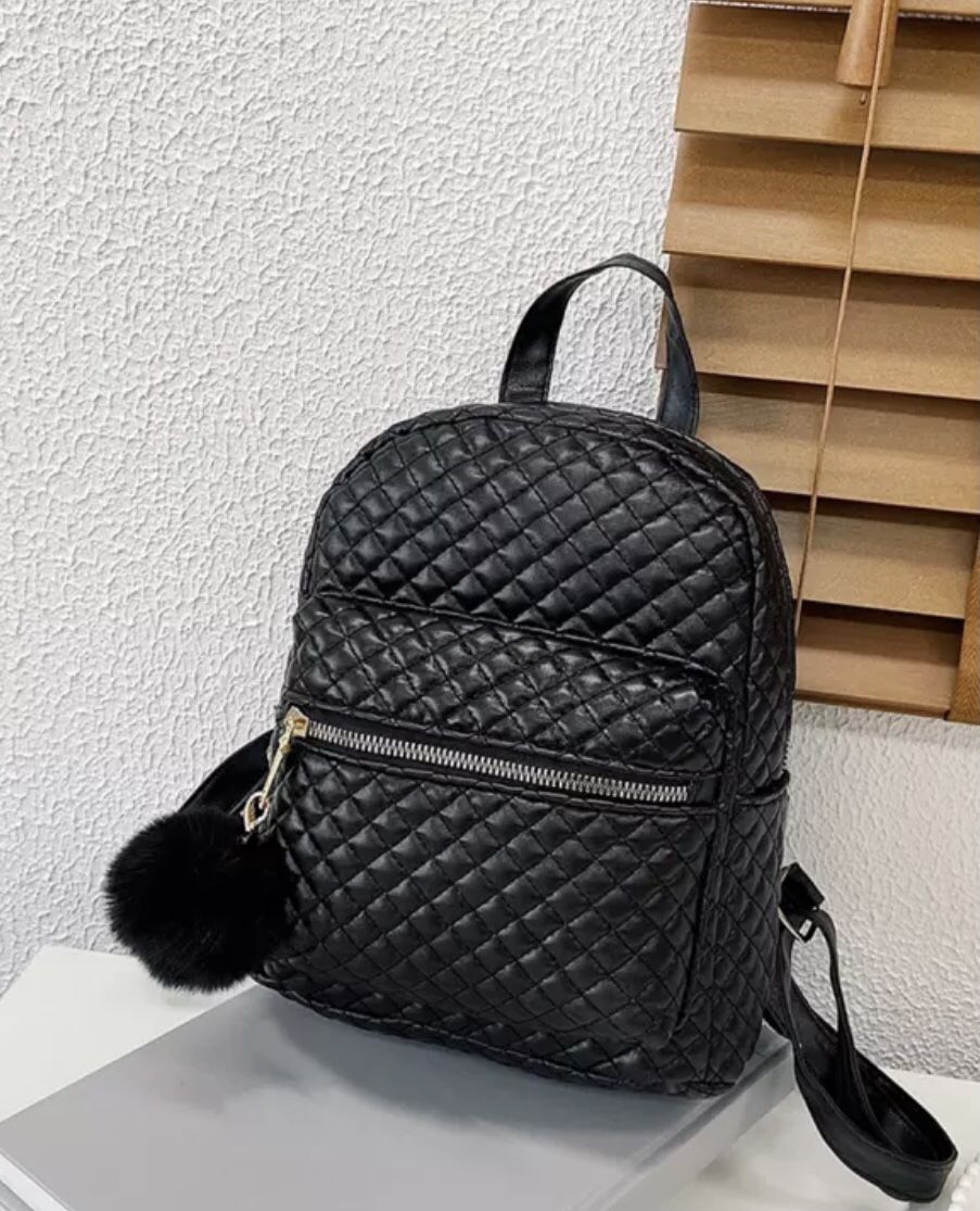 Leather Women's Backpack Trend 2021 Lattice Pattern Black Small School Bag Backpack for Girls Casual Lady Rucksack Knapsack