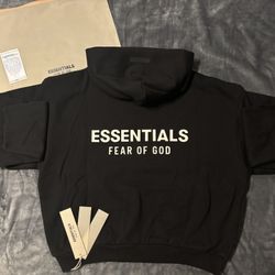 NEW Kids Fear of God Essentials Black Hoodie (Size 10, 14/16) 100% Authentic✅ 