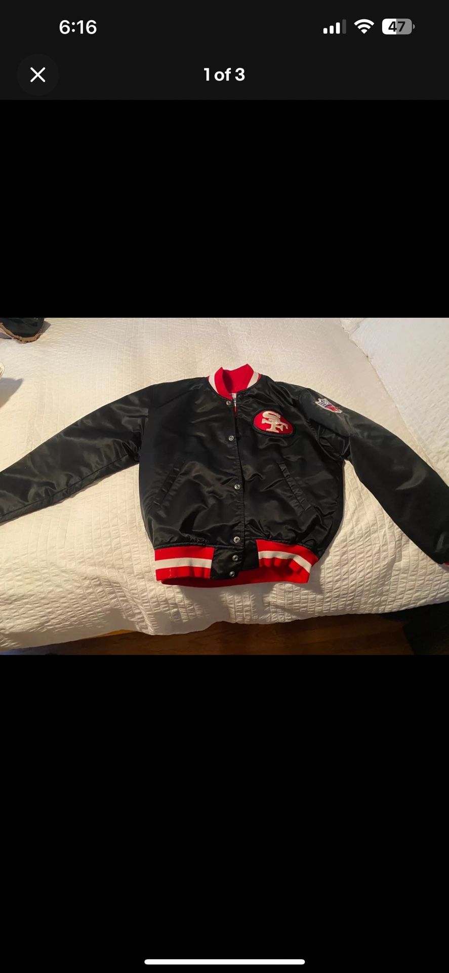 Vintage Pro Line 49ers Black Satin Starter Jacket XL
