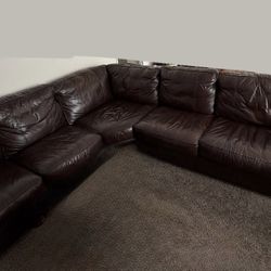 Brown Leather Sofa