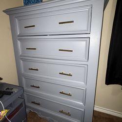 Tall Grey Dresser 