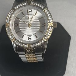 Fancy Silver And Gold Unisex Elgin Watch