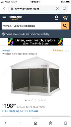 Screenhouse canopy with bug netting