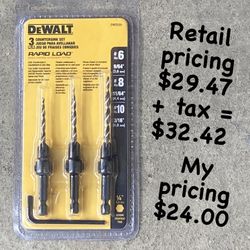 DeWalt Counter Sink Bits.