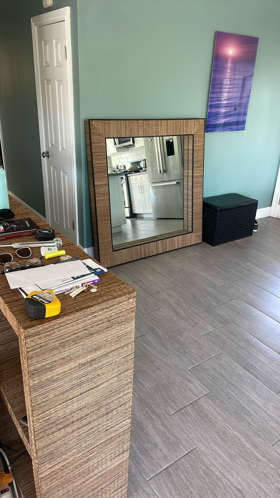 Big designer Mirror 51x51, look up matching shelves in my other listing