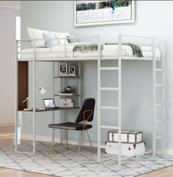 JASMODER Silver Twin Composite Platform Bed