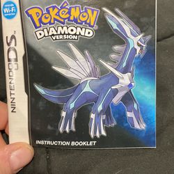 Pokemon Diamond Nintendo Ds Booklet 