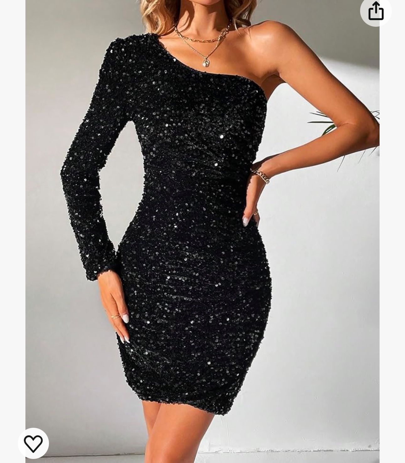 One Shoulder Sequin Bodycon Dress