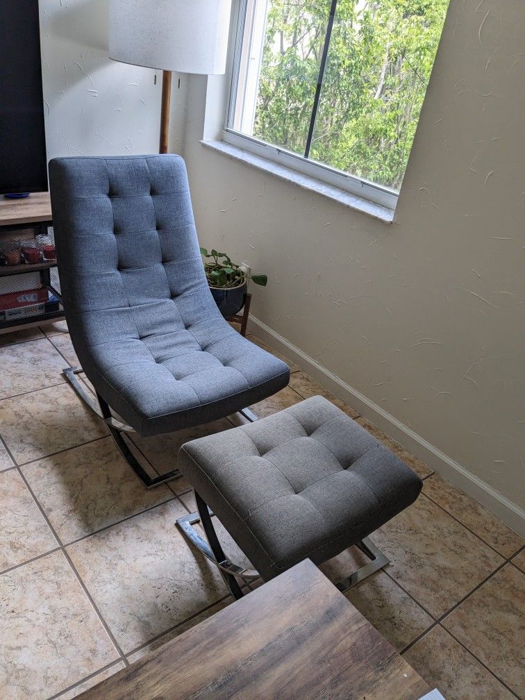 Chaise Lounge Chair And Ottoman