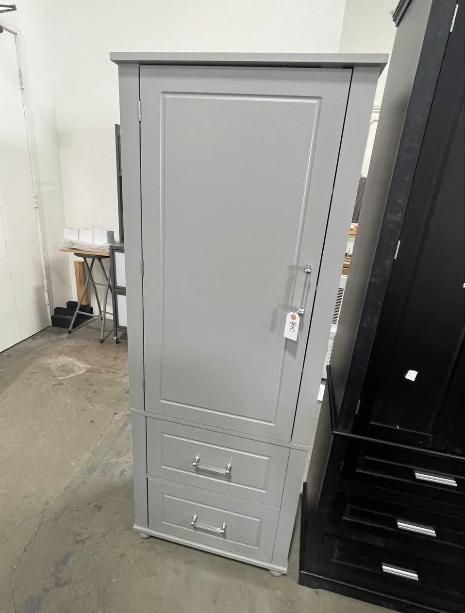 assembled new Tall Bathroom Storage Cabinet with Door and Shelves, Kitchen Pantry Linen