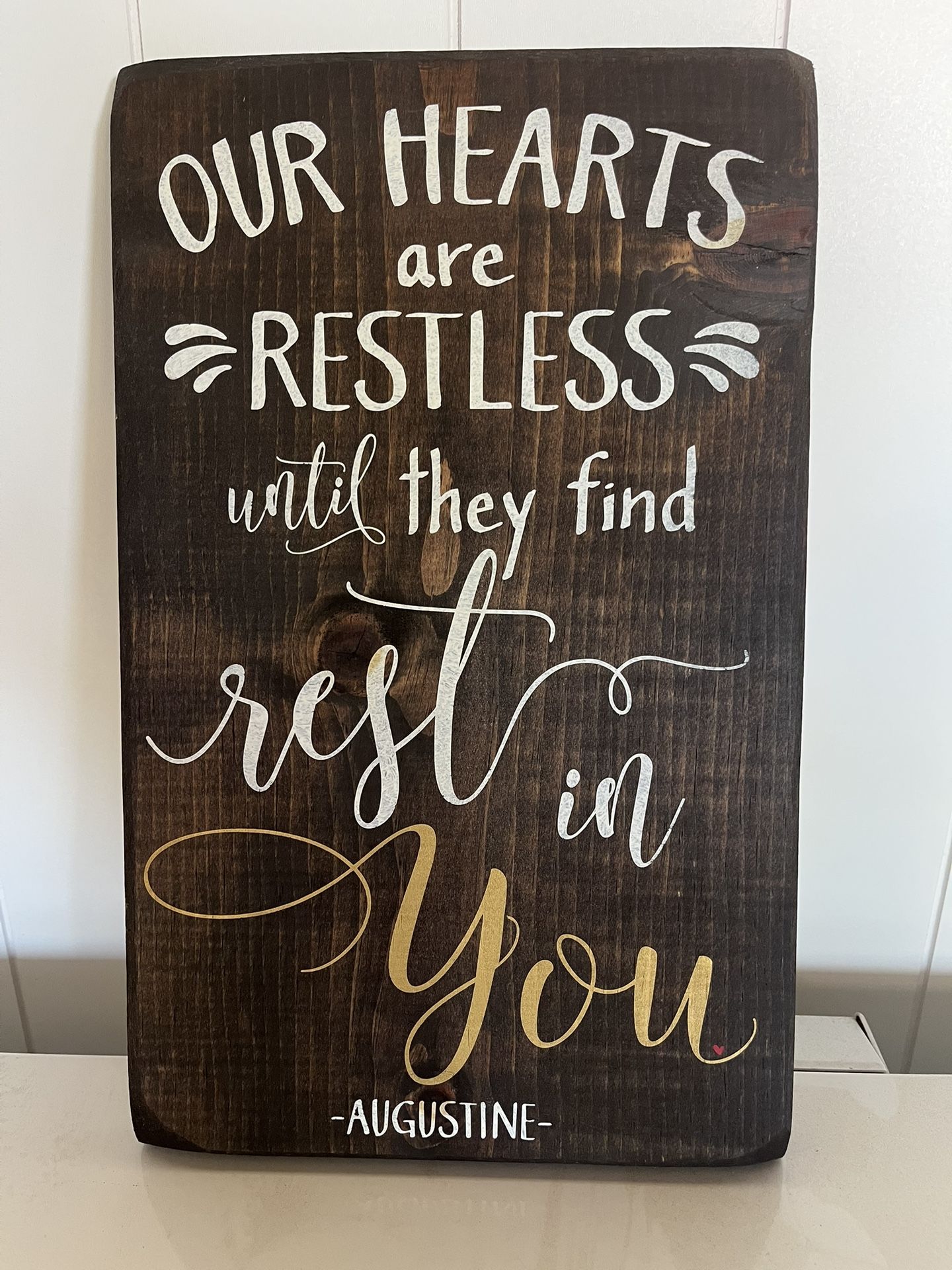 Hand Painted Home Decor Sign, Wooden Inspirational Christian Artwork