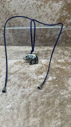 Lucky Elephant- Navy Blue Leather Cord