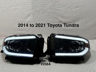 2014 to 2021 Toyota Tundra Headlights LED Bar Projector LED Switchback Sequential Turn Signal and level adjustor motor