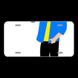 License Plate Novelty Car Front Selfi Isolated Man Full Stick Guy
