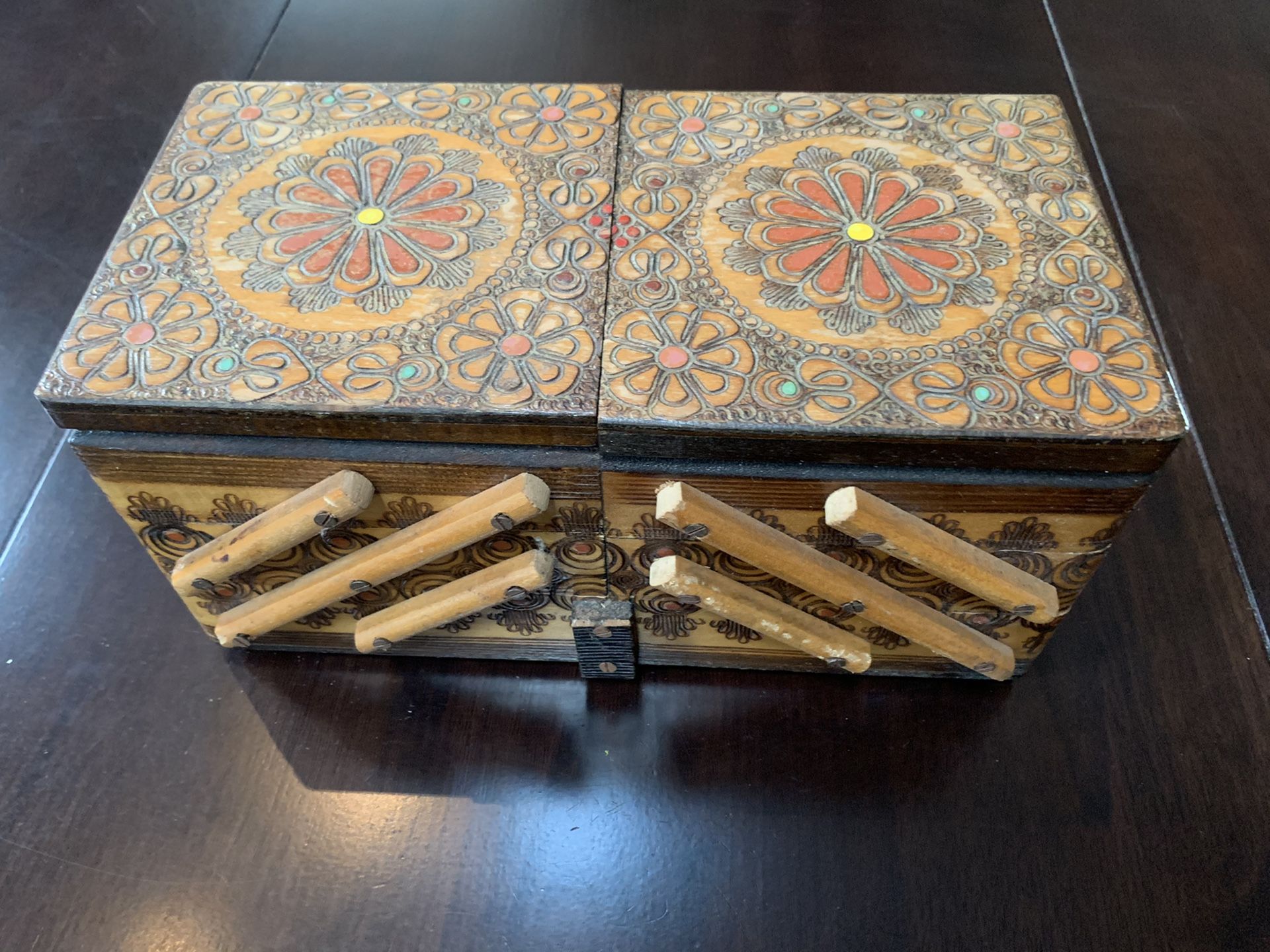 2 Hand Made and Painted wooden boxes made in Poland