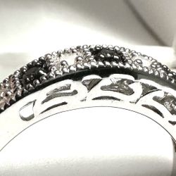 Black And White Diamond Ring Rare 