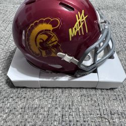 Mario Williams Signed USC Trojans Speed Mini Helmet (Beckett Witness Certified)