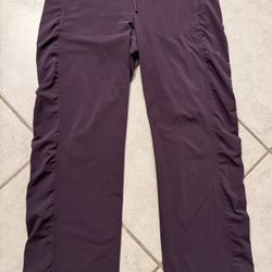 Athleta Women's Size 14 Eggplant color Drawstring, Jogger Pants, Ruched Side
