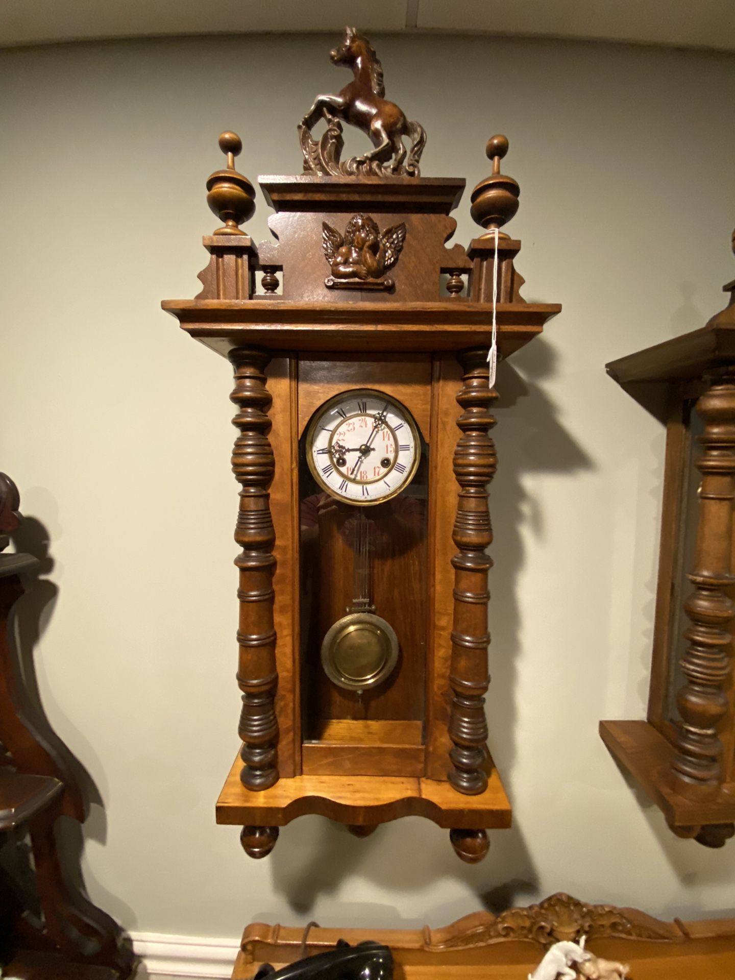 Early 1900’s Antique German Pendulum Clock Made By Bernhard Zacharia - Beautiful!