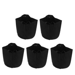 5pcs Garden Grow Bags Felt Planting Pouches Hanging Planters Insulated Breathable Planting Bags for Home Outdoor Park Water Retention