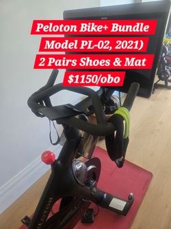 Peloton Bike+ (Model PL-02, 2021) Bundle + 2 Pairs Shoes & Mat