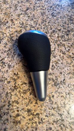 Automatic Gear Shifter Knob - Car Shift Lever Knob - for Toyota Prius C 2012-2017 Plastic Leather Black Silver Tone