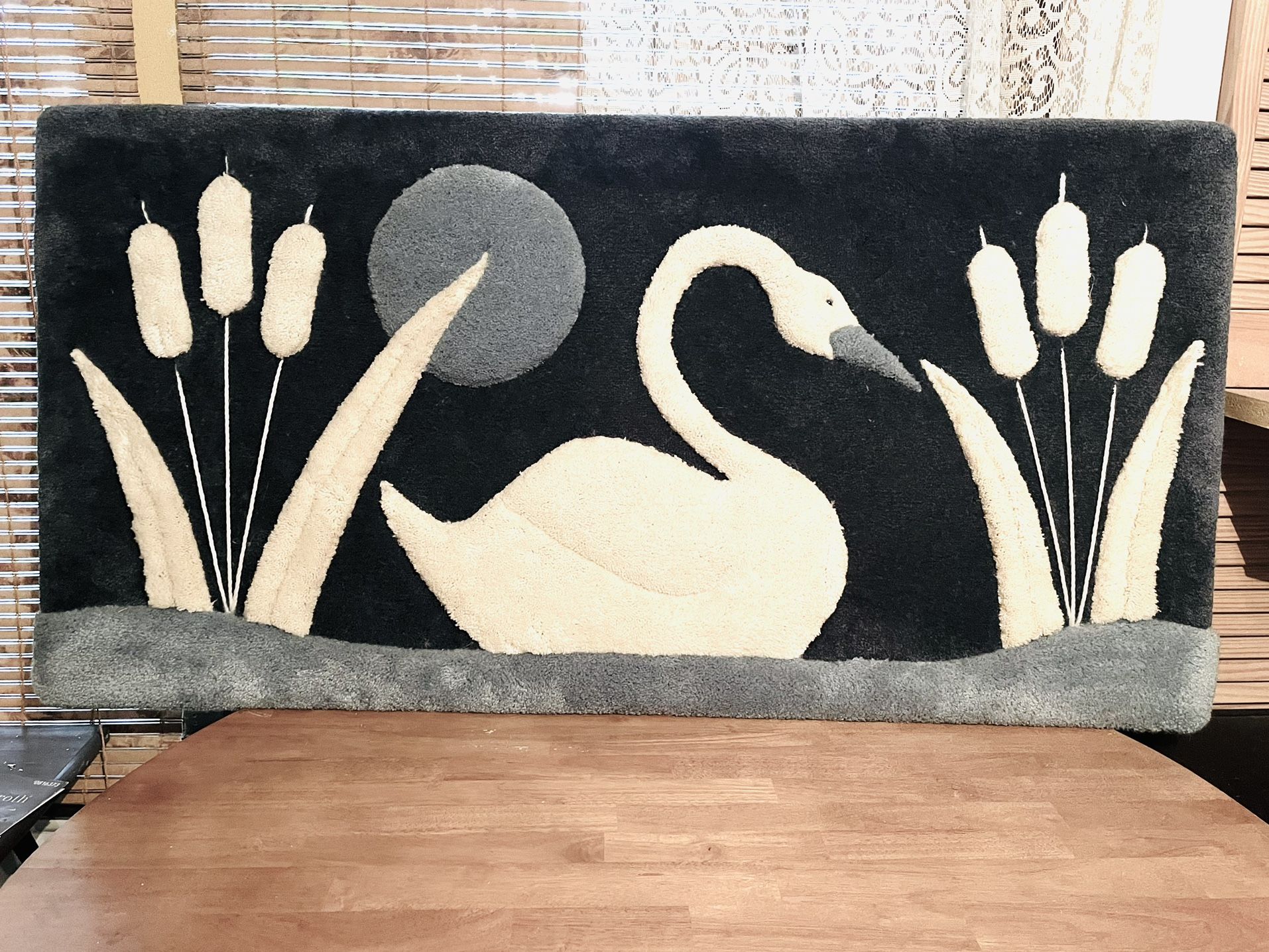 Vintage Swan Carpet Art