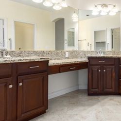 Vanity Cabinets With Granite Countertops & Sinks & Faucets