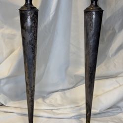 Pair of Antique 18” Sheffield – Parpoint Hallowware Silverplate Candlesticks