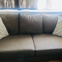 Dark Gray Couch With Pillows