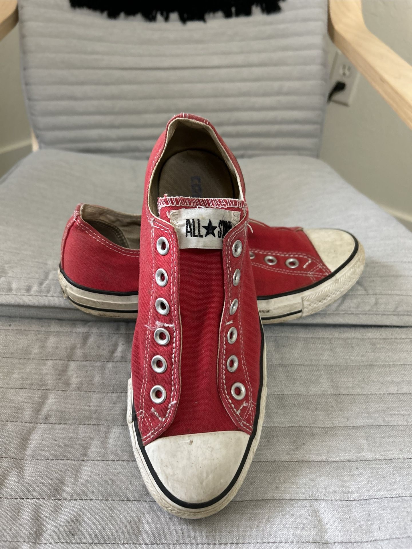 Converse Chuck Taylor All Star Slip On Women’s 8.5 Red Laceless Sneakers