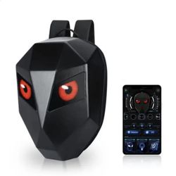 LED Knight Backpack Motorcycle Riding Backpack Hard Shell Travel Bag Laptop Bag DIY Helmet Bag Daypack for Travelling Camping Cycling Storage Bag 19in