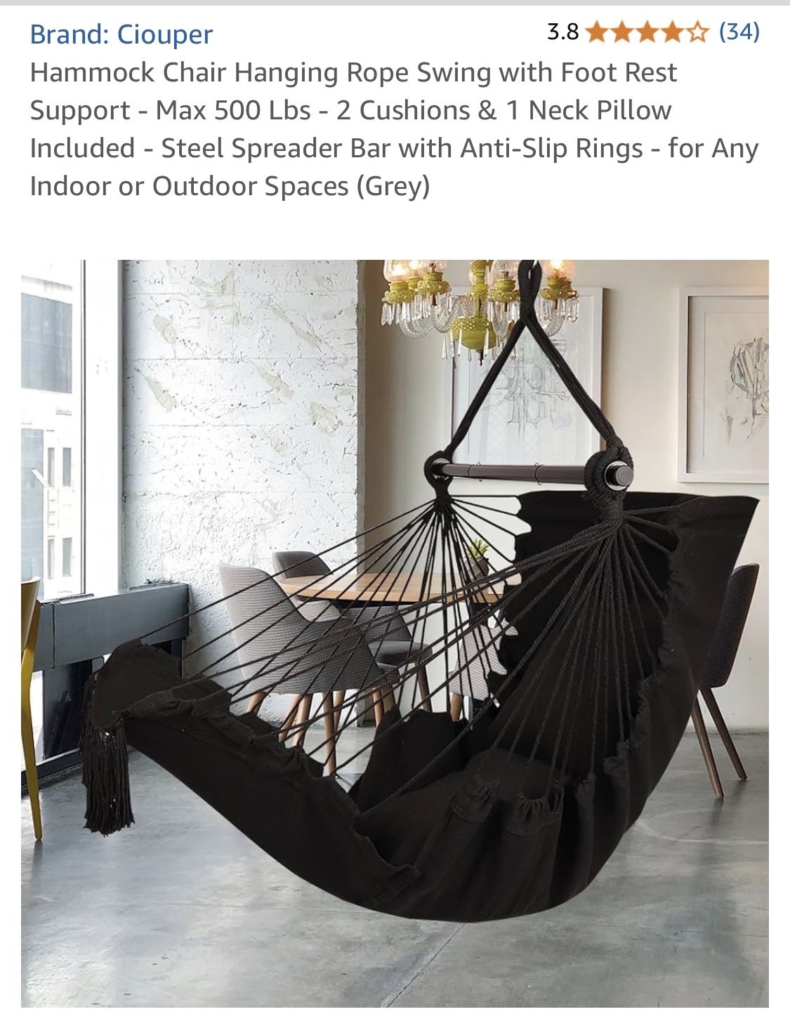 Indoor Hanging Macrame Chair Hammock NEW