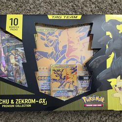 Pokemon TCG Pikachu & Zekrom - GX Tag Team Premium Collection Box NEW/Sealed