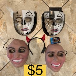 Halloween Masks & Costume Accessories Bundle (SELLING FOR $5)